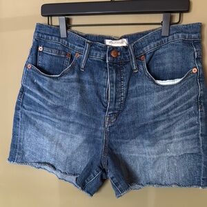 Madewell Classic Blue Jean Shorts with Frayed Hem